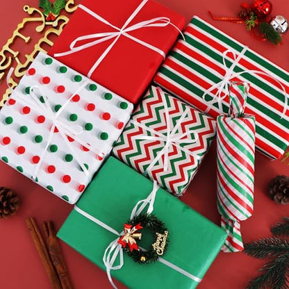 BEISHIDA 100 Sheets Christmas Red Green Tissue Paper Bulk for Gift Wrapping - color: 6rg120