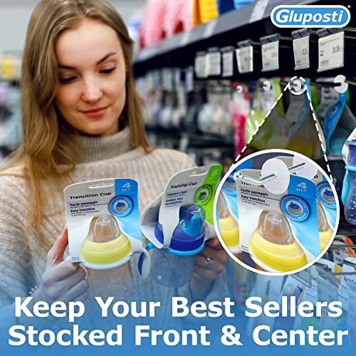 Gluposti Peg Hook Stopper Inventory Control Clips, 100 Disc Peg Stoppers
