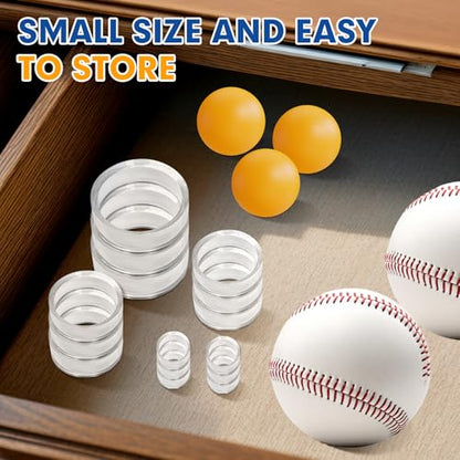 100 Pcs Baseball Holder Ring Stand 0.6/1.22 Inch Round Acrylic Stands, Small Display Stand Ring Clear Sphere Holder for Small Balls, Baseball, Golf Ball, Crystal Ball, Egg Stand, Marble, Softball - size: Stand: 0.6 1.22 in-100 pcs