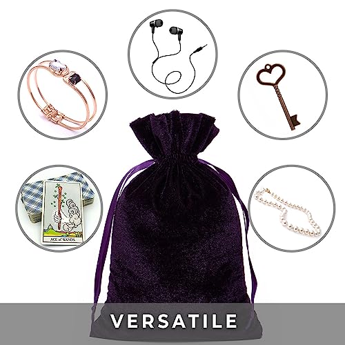 Paper Mart Velvet Drawstring Pouch - Velvet Bag with Drawstrings for Jewelry and Gift Bag – Safely Store and Showcase your Precious Pieces - Width 6 Inch
