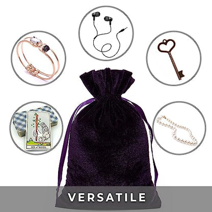 Paper Mart Velvet Drawstring Pouch - Velvet Bag with Drawstrings for Jewelry and Gift Bag – Safely Store and Showcase your Precious Pieces - Width 6 Inch