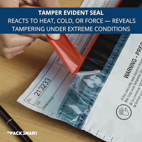 12”x16" Opaque Plastic Deposit Bags with Security Tape Tamper Evident - Secure Bank Deposits, Cash Handling, & Currency Transport | Self-Sealing Tape with Hidden Graphics | 100-Pack - color: Opaque, size: 12"x16"