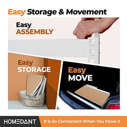 HOMEDANT White 35.9" W 5 Tier Storage Shelves Garage Shelving Unit Metal - color: White, size: 35.9"W x 16.2"D
