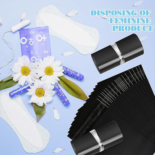 Fulmoon 300 Pcs Sanitary Napkin Disposal Bags for Tampons Pads, Black - color: Black