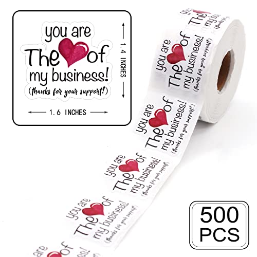 You're The Heart of My Business Thanks for Your Support Stickers,Business Order Thank You Small Handmade Mail Package Stickers 500 PCS - style: You're the Heart