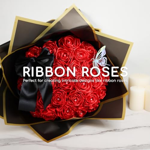 Red Ribbon 1-1/2 Inch 50 Yards, Solid Satin Ribbon for Flower Bouquet, Crafts, Gift Wrapping, Bridal Invitations, Hair, Christmas, Halloween, Valentine - color: Red