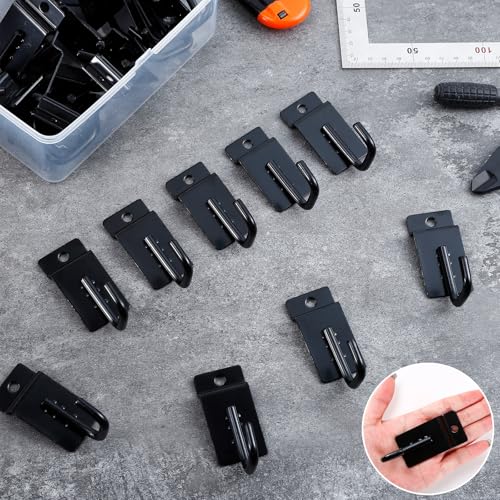 25 Pack J Shaped Slatwall Hooks, Gridwall Display Hooks, Black