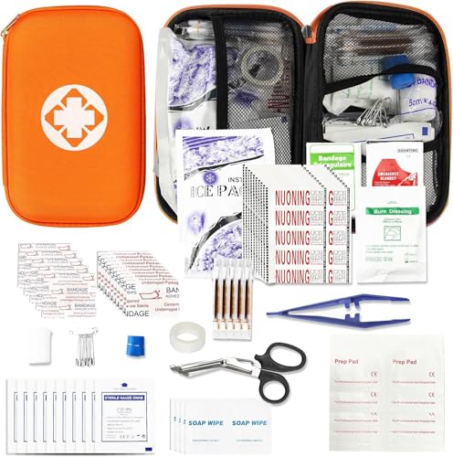 First Aid Kit 276PCS Car Home Camping Essentials Orange Emergency Kit - color: Orange-276pcs