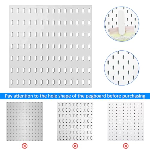 Pegboard Accessories Clips, White Pegboard Clips Metal Accessory, 20 Pcs