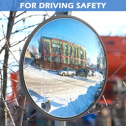 12" Acrylic Convex Security Mirror, Wide Angle Indoor Outdoor
