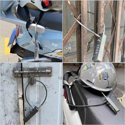 gate Locks for Outdoor Fence gate Lock Locker Lock Bike Lock Cable Chain Lock Combination Lock Outdoor(Pink) - color: Pink