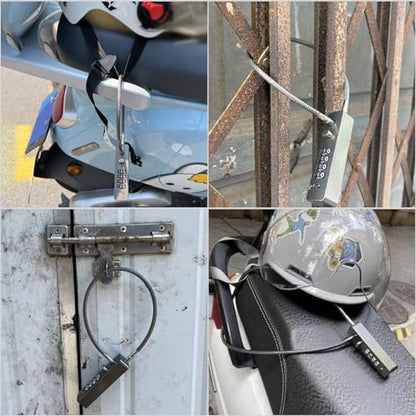 gate Locks for Outdoor Fence gate Lock Locker Lock Bike Lock Cable Chain Lock Combination Lock Outdoor(Pink) - color: Pink