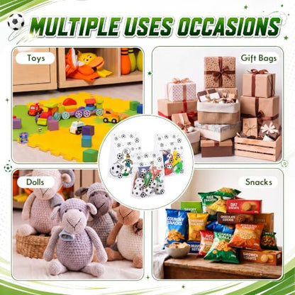 Pasimy 12 Pcs Soccer Gift Bags with Handles, Clear Soccer Plastic Treat Bag - style: Clear Soccer