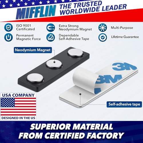 Mifflin-USA - Name Tag Magnets - 400 Pack, 1.75 x 0.5 Inches - Premium ID Badge Holder with 3 Extra Strong Neodymium Magnets - size: 400 Pack