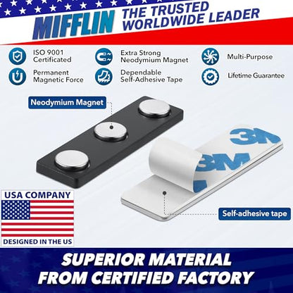 Mifflin-USA - Name Tag Magnets - 400 Pack, 1.75 x 0.5 Inches - Premium ID Badge Holder with 3 Extra Strong Neodymium Magnets - size: 400 Pack