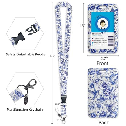 Giancomics Bird Lanyards for ID Badges, Badge Holder Retractable Reel Card - color: Blue Bird