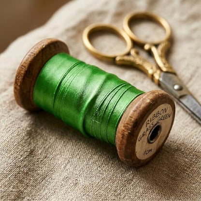 Grass Green Ribbon 3/8 Inch 25 Yards, Smooth Continuous Ribbon for DIY Crafts, Gift Wrapping, Wedding Bows & Floral Design - color: Grass Green