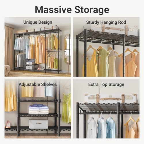 VIPEK V40 Heavy Duty Clothes Rack, Modular Closet System Clothing Rack - color: Black, size: V40 Regular