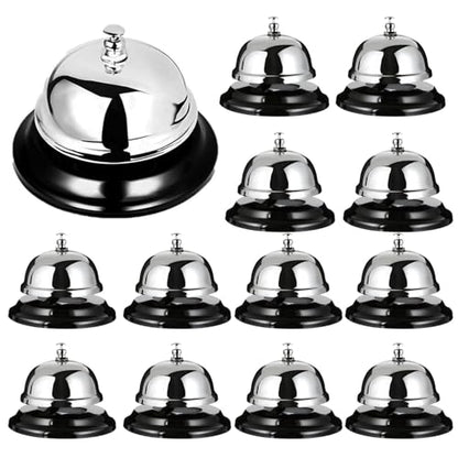 QTLCOHD 12 Pack Call Bell 3.35 Inch Diameter Desk Bell for Service