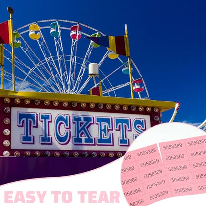 Kosiz 25 Bid 504 Raffle Ticket Sheets Chinese Auction Tickets, Pink - color: Pink, size: 25 Bid