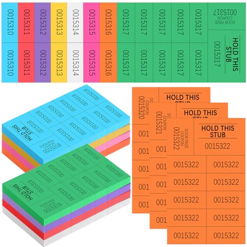 Kosiz 504 Pcs Raffle Tickets Basket Auction 10 Bid Numbers, Colorful - color: Colorful