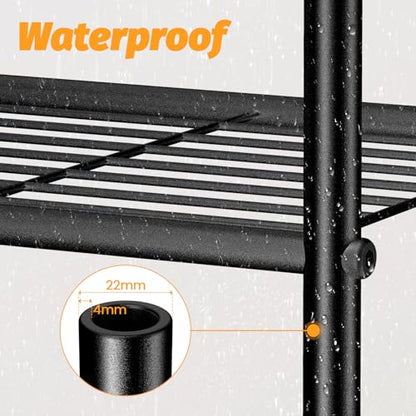 Abiglifty Storage Shelves, 3-Tier Metal Shelving, Wire Shelving with Adjustable Leveling Feet, Shelf Organizer for Bathroom, Closet, Garage - size: 3 Tier