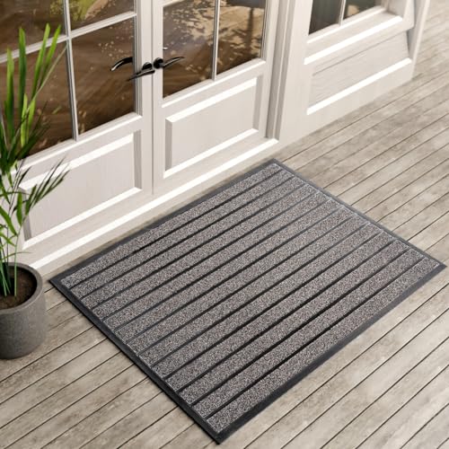 ubdyo Extra Durable Door Mat Outside Entrance (47" x 32", Bright Grey) - color: Bright Grey, size: 47" x 32" (Rectangular)