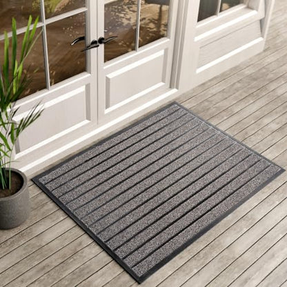 ubdyo Extra Durable Door Mat Outside Entrance (47" x 32", Bright Grey) - color: Bright Grey, size: 47" x 32" (Rectangular)