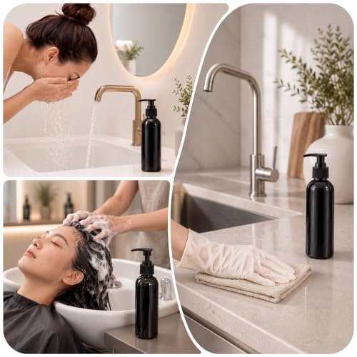 Nuenen 48 Pcs 4oz/120ml Lotion Bottles with Pump, Black - color: Black