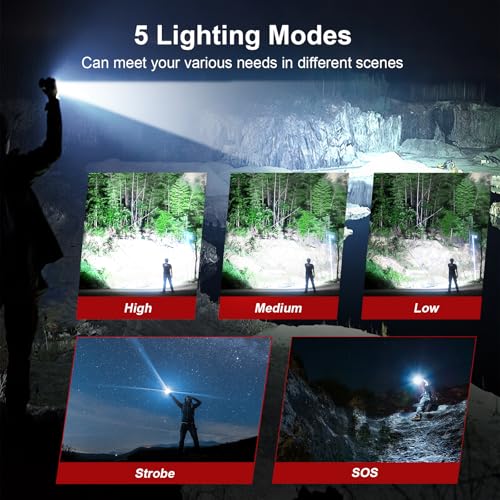 Flashlight 10000 High Lumens Rechargeable 30W Super Bright LED Flash Light