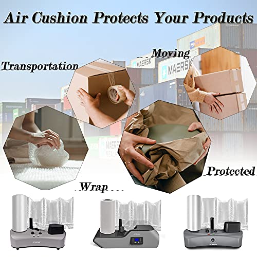 JZBRAIN Air Cushion Film 72002 Air Pillows Air Bubble Bags Wrap Packing Roll, 1 Roll 200mm X 100mm X 200m X 0.02mm Air Cushion Films ONLY Compatible with JZBRAIN Air Cushion Machine (2 Rolls) - size: 72002-2 Rolls