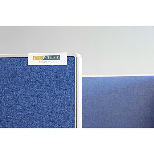 Source One Deluxe Clear Acrylic Cubicle Sign Holder & Name Plates 3 inch double sided USA - color: Name Plate Double Sided, size: 3 Inch Hook
