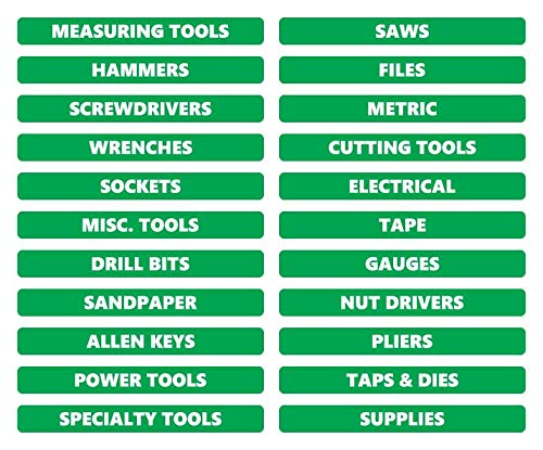 Toolbox Organizational Magnetic Rounded Labels by DCM Solutions (Green, 0.5" H x 4.5" W) - color: Green, size: 0.5"H x 4.5"W