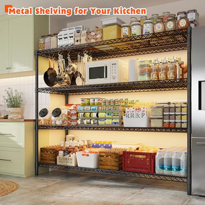 REIBII 4-Tier Heavy Duty Metal Shelving Unit，Storage Shelves with Wheels (Pack of 2) - size: 4 Tier 60" W ×24" D×65.3"H (Pack of 2)