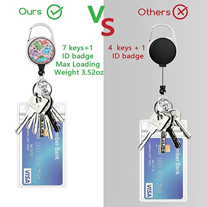 Gctriki Dinosaur Lanyards for ID Badges, Badge Holder Retractable Clip - color: Cartoon Dinosaur