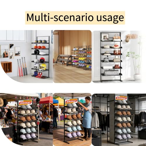 Large Hat Rack Stand With 6 Adjustable Plate Tray for 180 Hats