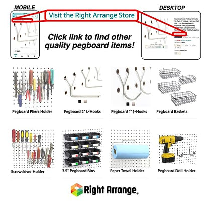 Pegboard Baskets, Set of 4 Black - Hooks to Any Peg Board - Pegboard Accessories, Square Style Wire Shelf Baskets - Organize Tools, Workbench, Garage Storage - Wall Organizer Attachments - size: a. Sizes S+M+L+XL Pack