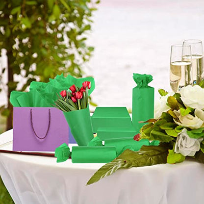 100 Sheets Green Tissue Paper Artdly 14 x 20 Inches Green Wrapping Paper Bulk for Weddings Birthday DIY Project Christmas - color: Green, size: 14x20 Inch (Pack of 100)