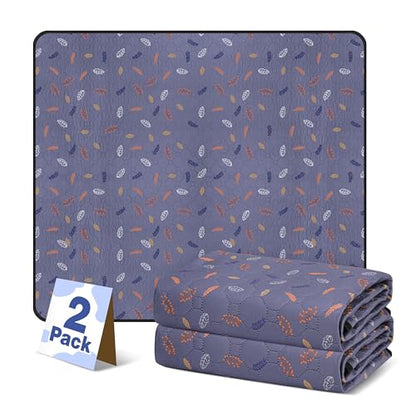 2'Pcs Washable Pee Pads, Reusable Puppy Pet Training Pads, Waterproof Dog Crate, Whelping Pad, Non-Slip Protects Against Urine Leakage Deep Grey Large - color: Deepgrey, size: Large