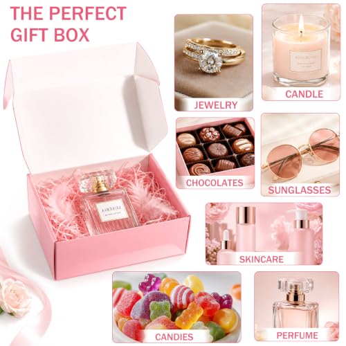50 Pack Pink Shipping Boxes, 7x5x2" Cardboard Mailing Boxes for Shipping Small Business, Bulk Packaging Boxes - color: Glossy Pink, size: 7x5x2 50 Pack