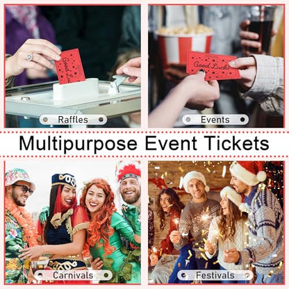 ESSENTIAL 500 Raffle Tickets, Good Luck Raffle Cards - color: Red, size: 3.5"x2"
