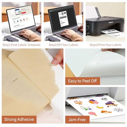 Full Sheet Sticker Label, 8.5" x 11" Size- (1000 Sheets, 1000 Labels) - size: 8.5" x 11", style: 1000 sheets