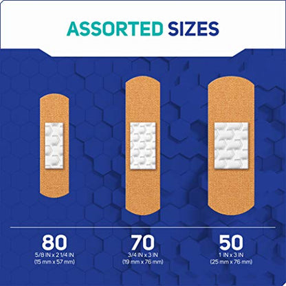 Care Science Fabric Adhesive Bandages, Assorted Sizes, 200 Count