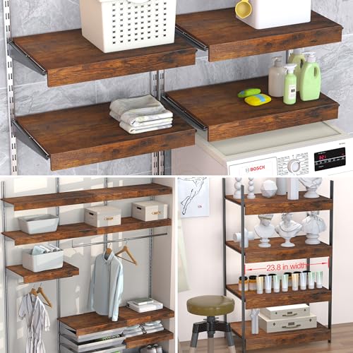 MyLifeUNIT Wire Shelf Covers, 4 PCS 23.8" W x 12" D Wood Wire Rack Covers Overlay Topper for Pantry, Closet, Laundry Room - size: 23.8"W x 12"D