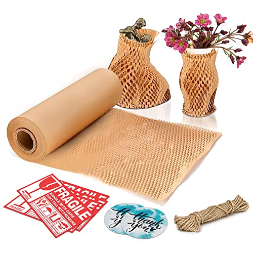 APQ Supply Honeycomb Packing Paper Brown, 15 Inch x 100 Feet, Eco Friendly Shipping Supplies for Small Businesses, Warehouses, and E-Commerce Fulfillment - style: Brown / Pack of 1