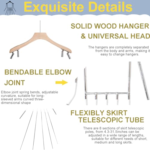 Adjustable Clothing Display Hanger, Mannequin Torso Clothes Rack for Female