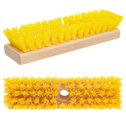 Deck Scrub Brush Head 7.87" - Heavy Duty Concrete & Wooden Deck Scrub Brush With Hard Nylon Bristles - size: 7.87"