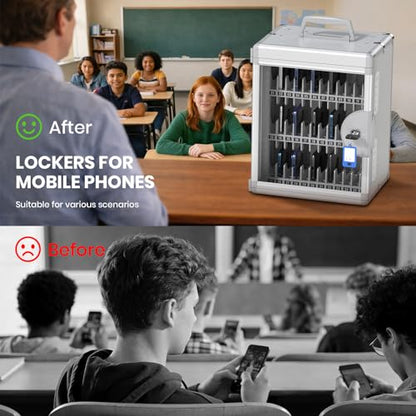 Glosen 36 Slots Cell Phone Locker with Key for Classroom, Phone Storage Box - size: 36slots