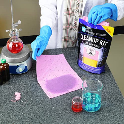 PIG Chemical Cleanup Kit - for Small Laboratory Spills - 9.25" L x 4" W x 13" H - PM50002
