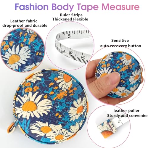 Body Measuring Tape for Body Cloth Tape Measure Fabric Tailors Sewing Medical Measurements TapeLeather Tape Measure Retractable Dual Sided Ruler (Sea Bloom) - color: Sea Bloom